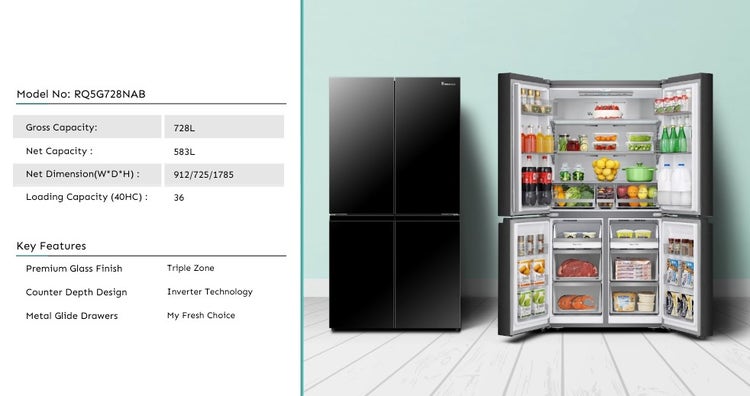 728L Cross Door Refrigerator RQ5G728NAB