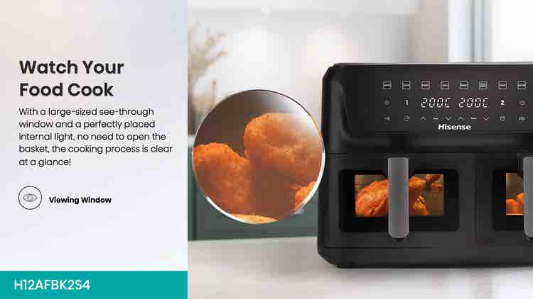 Hisense H12AFBK2S4 12L Double Door Air Fryer