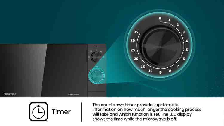 Hisense H20MOBS14 20L Black Manual Microwave