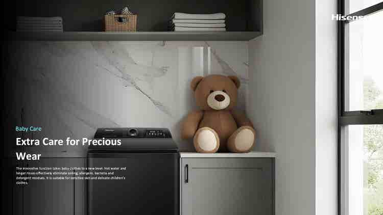 Hisense WT7I2225DB 22kg Black Premium Colour Display Top Loader