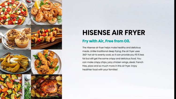 Hisense H06AFBS2S3 8L Air Fryer