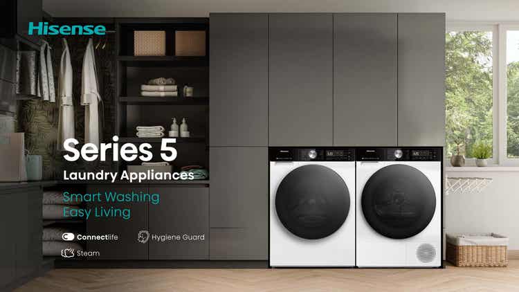 Hisense WF5S1245BB من سلسلة 5S غسالة أمامية فاخرة باللون الأسود 12kg