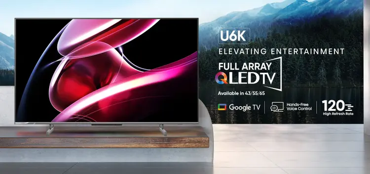 Hisense 108 cm (43 Inch) QLED Ultra HD (4K) Smart TV 43U6K