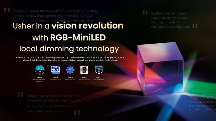 Hisense 254 cm (100 Inch) 4K Ultra HD RGB Mini LED 100UX