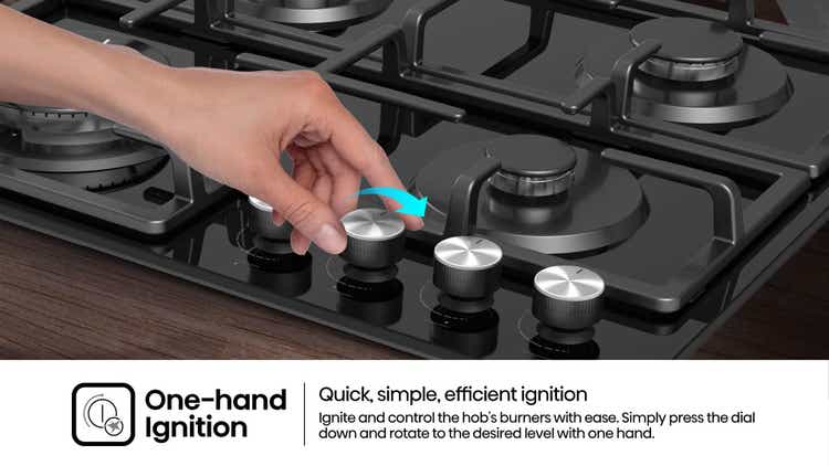 Hisense HHU60GAGB 4 Burner Black Glass Gas Hob