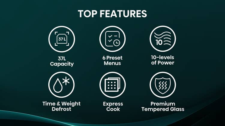Hisense H37MOBS5X 37L Black Microwave