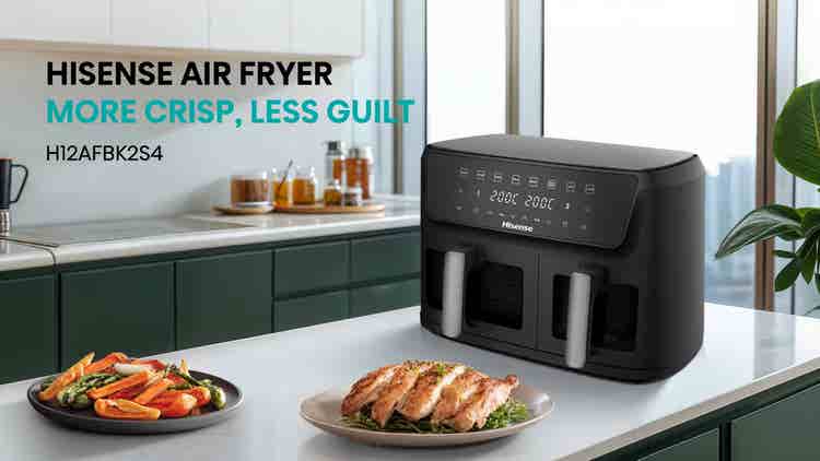 Friteuse à air Hisense H12AFBK2S4 12L à double porte
