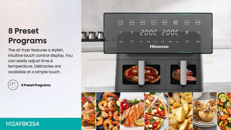 Friteuse à air Hisense H12AFBK2S4 12L à double porte