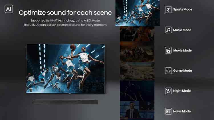 Barre de son Hisense U5120G 5.1.2CH avec caisson de basses sans fil