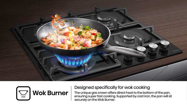 Table de cuisson à gaz Hisense HHU60GAGB 4 feux en verre noir