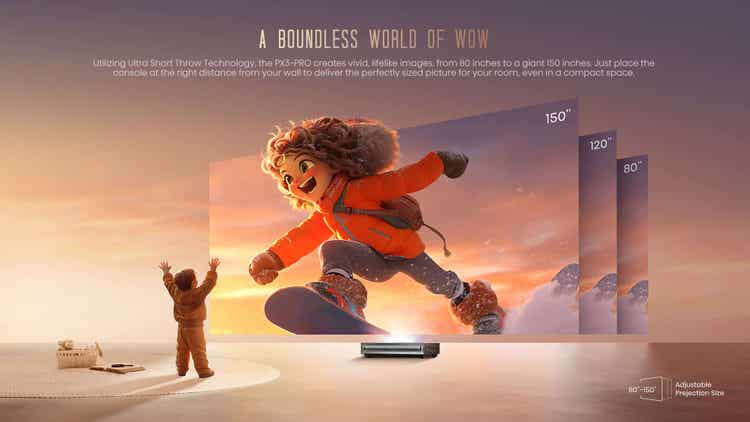 Hisense PX3 80”-150″ Cinéma Laser 4K TriChroma