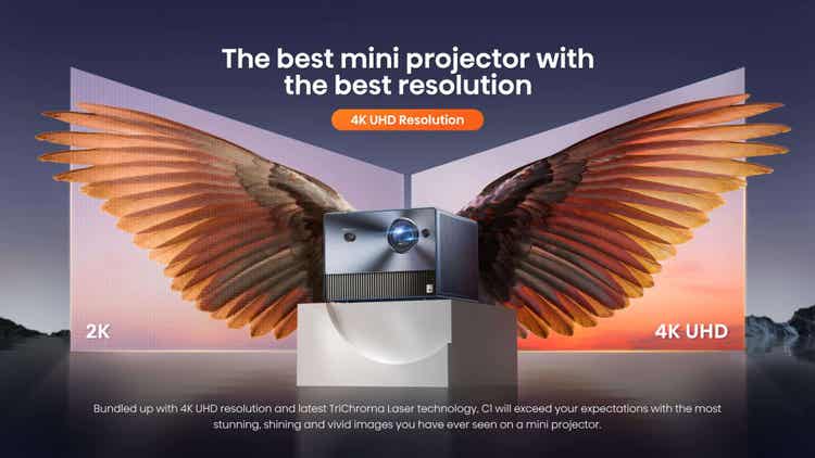 Hisense C1 Mini projetor a laser 4K de 65”-300”