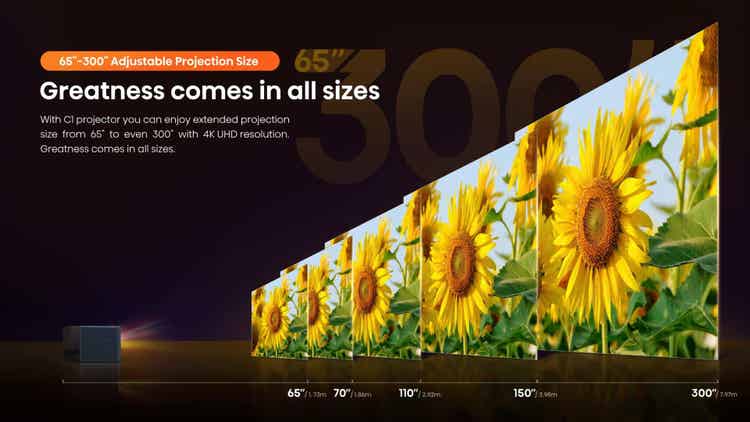 Hisense C1 Mini projetor a laser 4K de 65”-300”