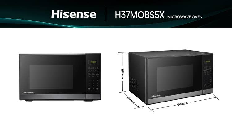 Hisense H37MOBS5X Micro-ondas preto 37L