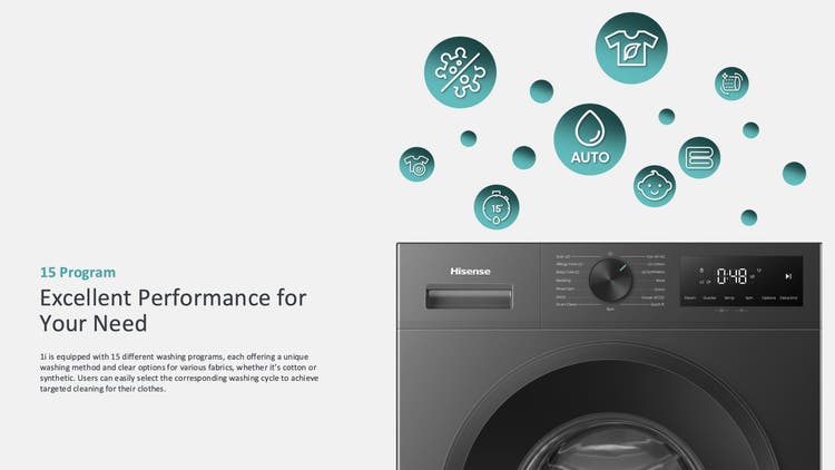 Hisense WF1i6022BT Máquina de lavar de carga frontal 6kg Prata