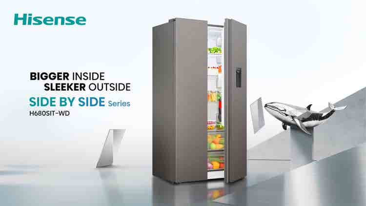 Hisense H680SIT-WD 541L Side By Side Refrigerator