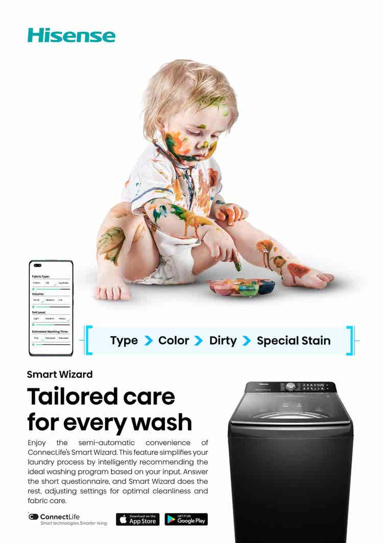 Hisense WT7T2125DB Tide 7 Series 21kg Black Top Loader Washing Machine