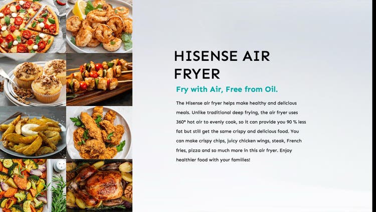 Hisense H09AFBKS4S 8L Air Fryer