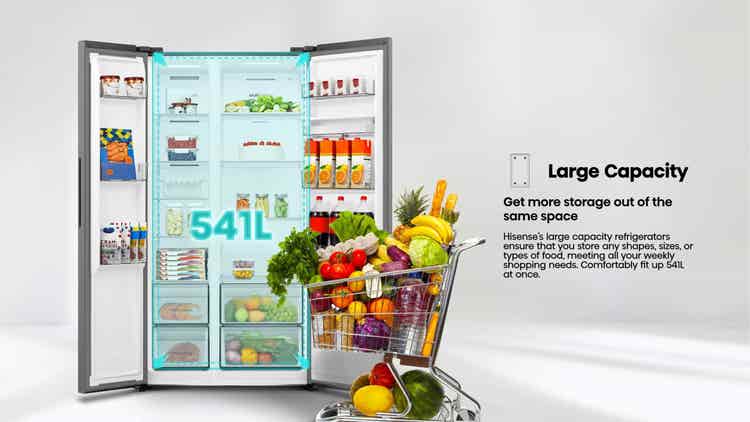 Hisense H680SIT-WD 541L Side By Side Refrigerator