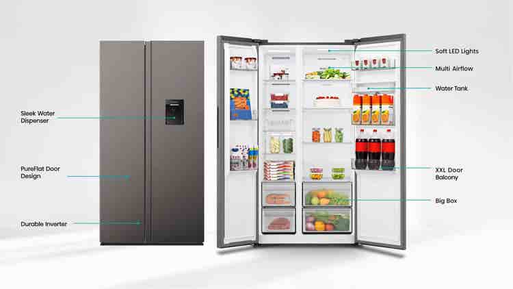 Hisense H680SIT-WD 541L Side By Side Refrigerator