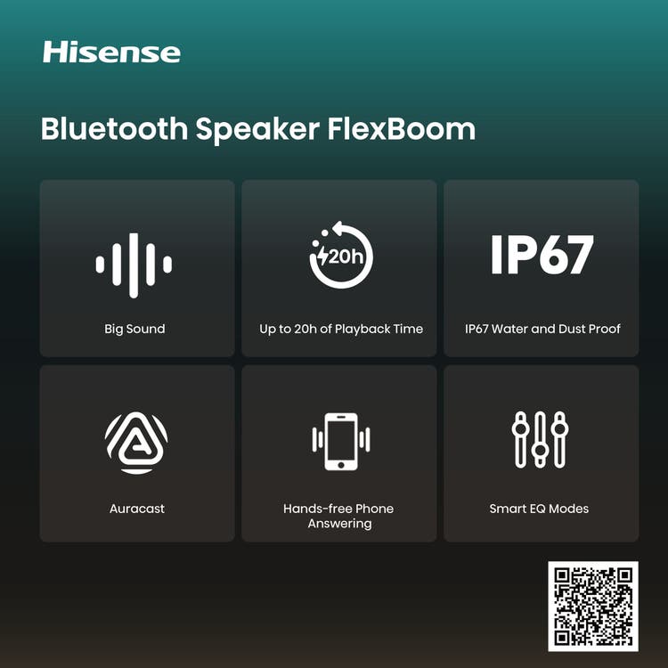 Hisense Flex Boom Portable Bass Boost Water Proof Speaker