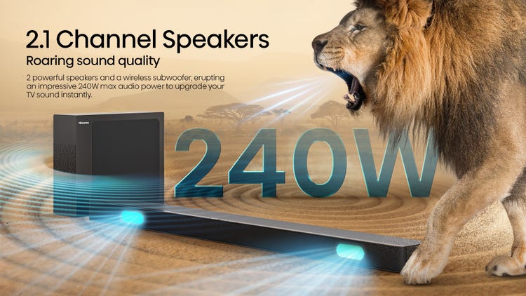 Hisense HS2100 2.1 240W Soundbar