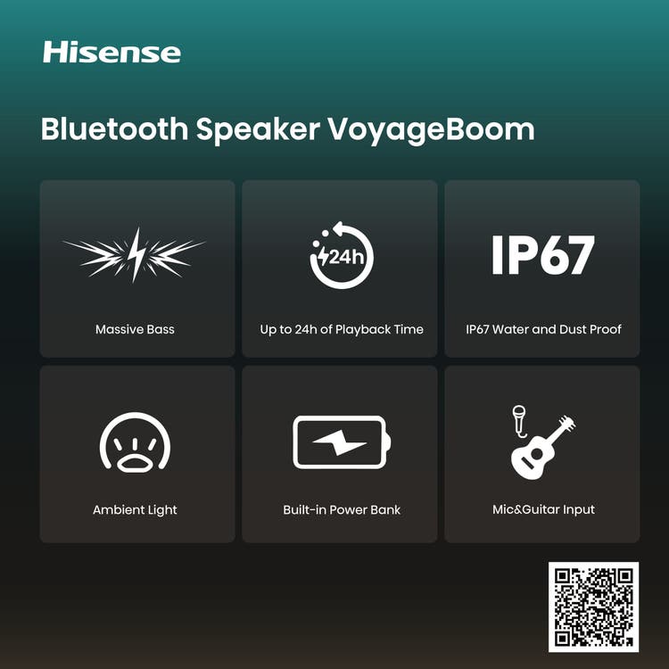 Hisense Voyage Boom Bass Boost Portable Speaker