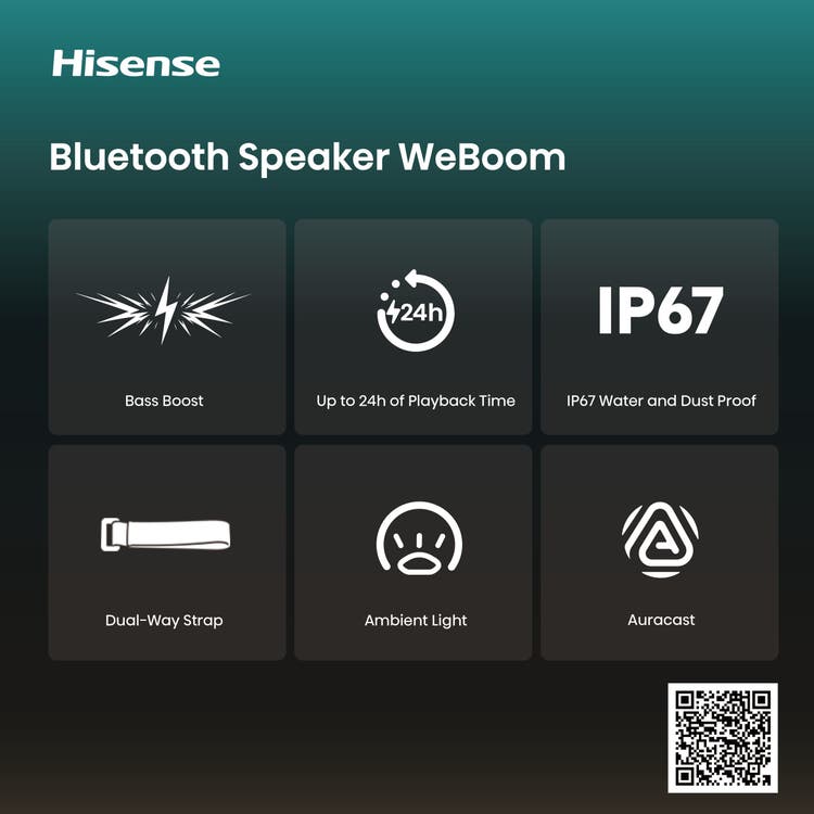 Hisense We Boom Bass Boost Water Proof Speaker