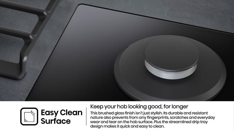 Hisense HHU60GAGB 4 Burner Black Glass Gas Hob
