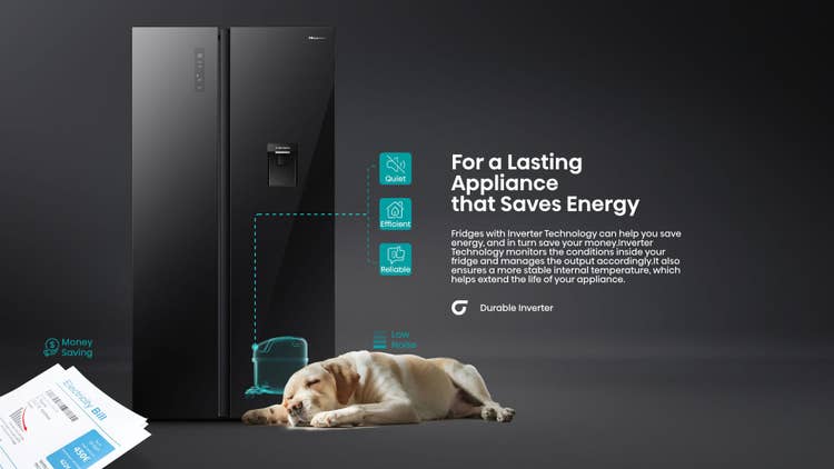 Hisense H680SMIB-WD 541L Side By Side Refrigerator