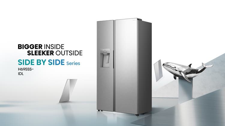 Hisense H695SS-IDL 506L Silver Side By Side Refrigerator