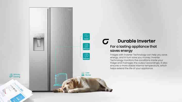 Hisense H695SS-IDL 506L Silver Side By Side Refrigerator