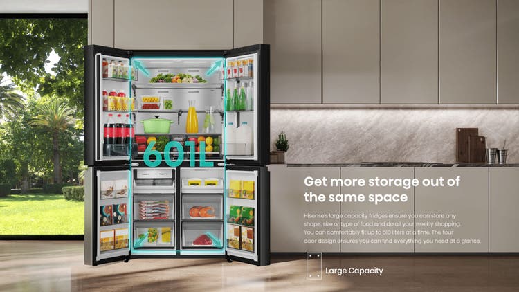 Hisense H820FSB-IMV PureView Series 601L Multi Door Refrigerator
