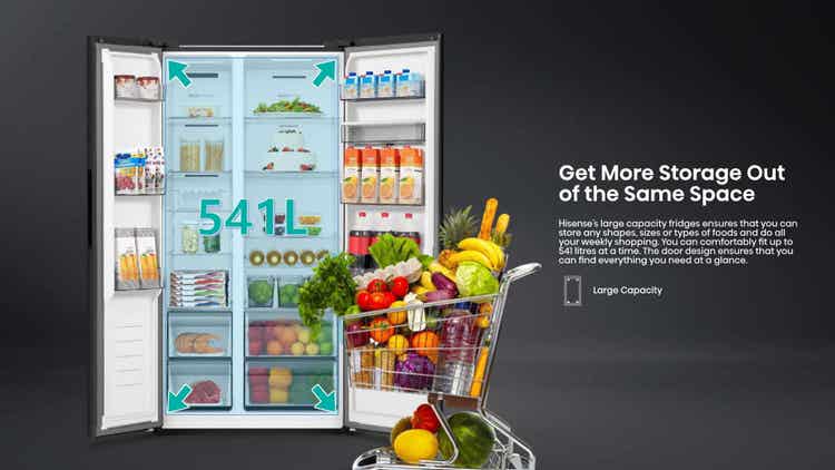 Hisense H680SMIB-WD 541L Side By Side Refrigerator