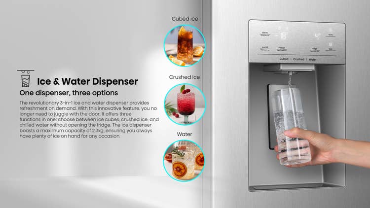 Hisense H695SS-IDL 506L Silver Side By Side Refrigerator