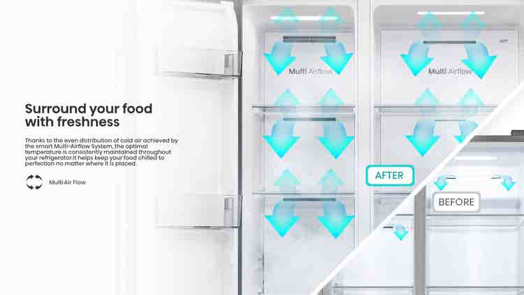 Hisense H680SMIB-WD 541L Side By Side Refrigerator