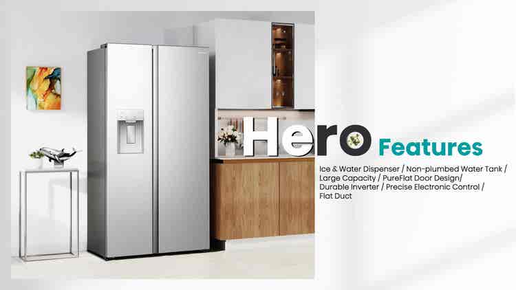Hisense H695SS-IDL 506L Silver Side By Side Refrigerator