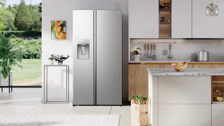 Hisense H695SS-IDL 506L Silver Side By Side Refrigerator