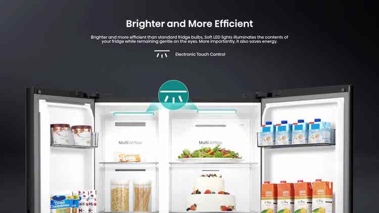 Hisense H680SMIB-WD 541L Side By Side Refrigerator