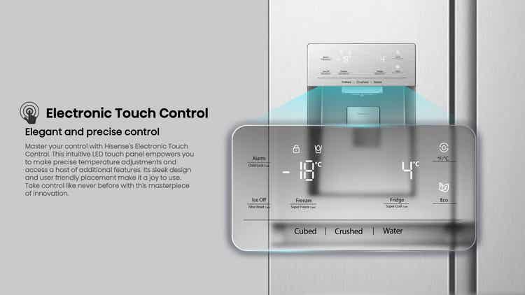 Hisense H695SS-IDL 506L Silver Side By Side Refrigerator