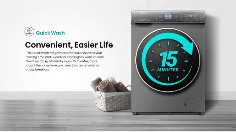 Hisense WFQR1214VAJMWT QR Series 12KG Washing Machine