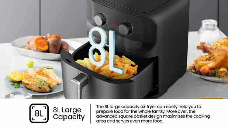 Hisense H08AFBK1S1 8L Manual Air Fryer