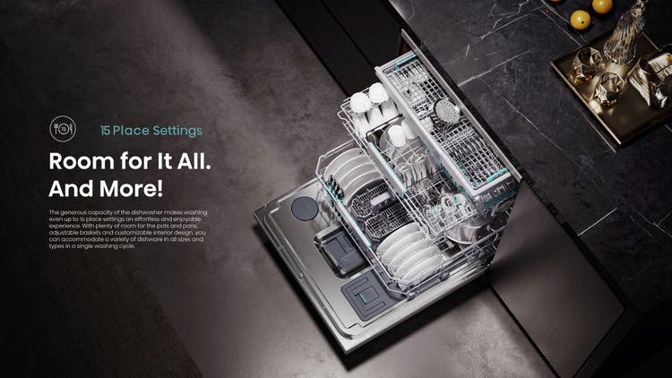 Hisense H15DWTFT 15 Place Dishwasher