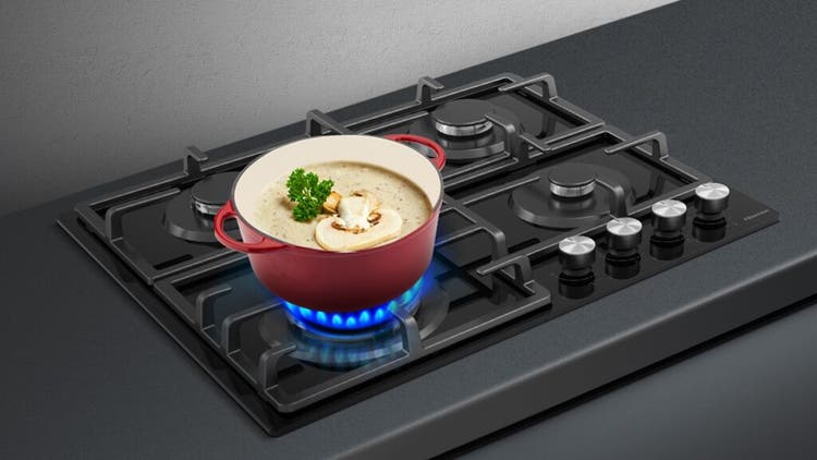 Hisense HHU60GAGB 4 Burner Black Glass Gas Hob